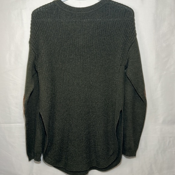 Ardene Knit Tunic with Elbow Patches Size LG Army Green - Picture 2 of 3